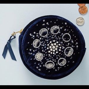 Anthropologie blue velvet moon phase pouch